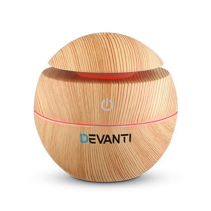 Devanti Aromatherapy Diffuser Aroma Essential Oils Air Humidifier LED Light 130ml -Home Living Store - -