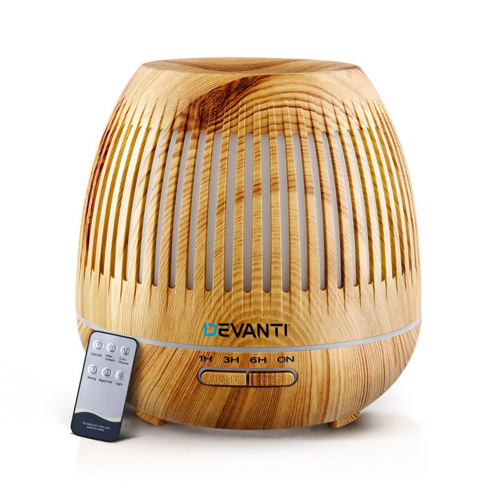 Devanti Aromatherapy Diffuser Aroma Essential Oils Air Humidifier LED Light 400ml -Home Living Store - -