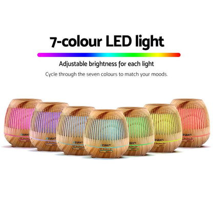 Devanti Aromatherapy Diffuser Aroma Essential Oils Air Humidifier LED Light 400ml -Home Living Store - -