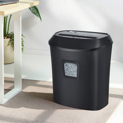 Devanti Electric Paper Shredder for Home Office 10 A4 Paper Sheet Cross-Cut Paper - Devanti