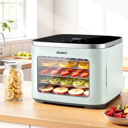 Devanti Food Dehydrator Machine 5 Tray Mini Fruit Dryer Maker Green - Devanti