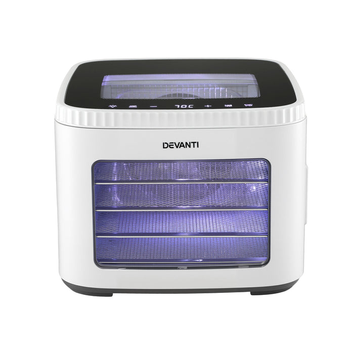 Devanti Food Dehydrator Machine 5 Tray Mini Fruit Dryer Maker White - Devanti