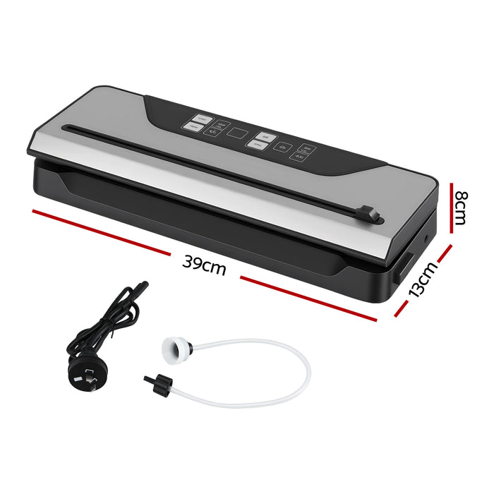 Devanti Food Vacuum Sealer Machine Auto Seal Slide Cutter 9 Modes Marinate Black - Devanti