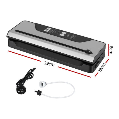 Devanti Food Vacuum Sealer Machine Auto Seal Slide Cutter 9 Modes Marinate Black - Devanti