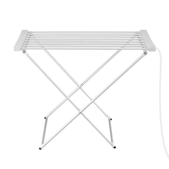 Devanti Heated Towel Rail Electric Clothes Airer Foldable Drying Rack 8 Bars - Devanti