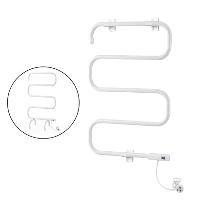 Devanti Heated Towel Rail Freestanding Wall Mounted S-Shape Electric Warmer Rack - Devanti