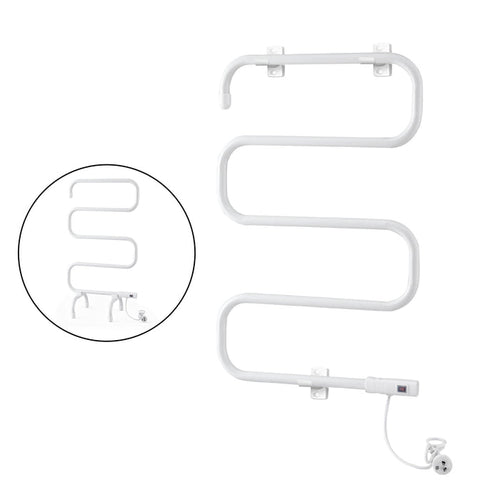 Devanti Heated Towel Rail Freestanding Wall Mounted S-Shape Electric Warmer Rack - Devanti