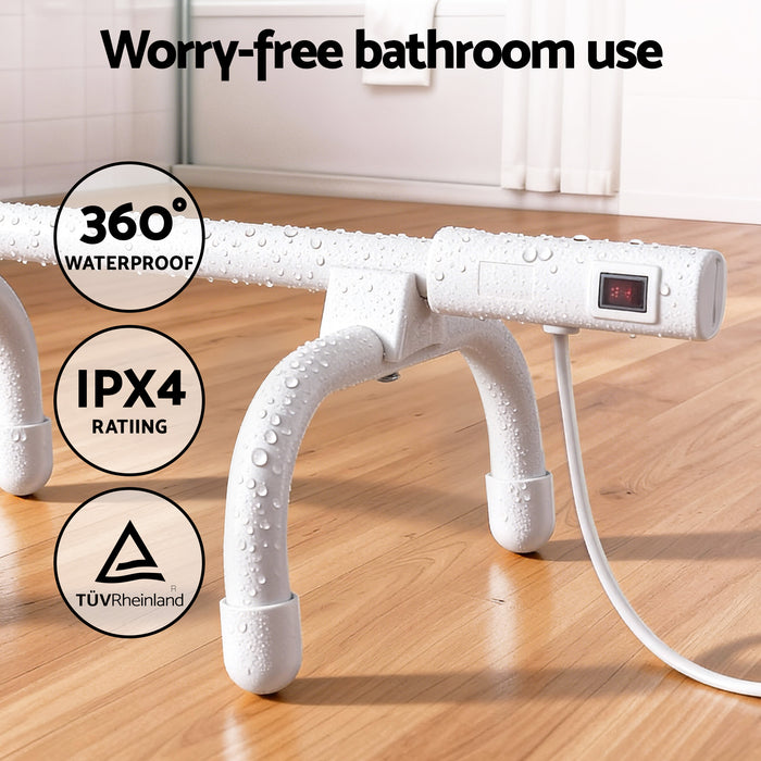 Devanti Heated Towel Rail Freestanding Wall Mounted S-Shape Electric Warmer Rack - Devanti