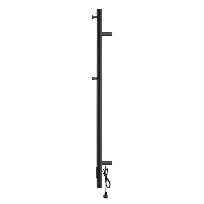 Devanti Heated Towel Rail with Timer Vertical Electric Heater Warmer Rack Black - Devanti