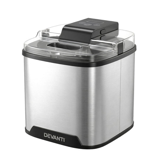 Devanti Ice Cream Maker Machine 2L Homemade Gelato Sorbet Frozen Drinks Sliver - Devanti