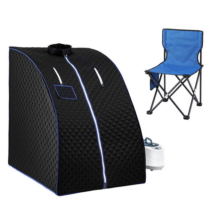 Devanti Portable Steam Sauna Tent 1000W 2L Steamer Pot Personal Home SPA Timer - Devanti