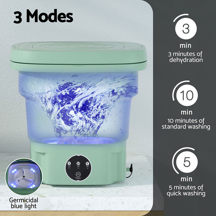 Devanti Portable Washing Machine 8L Green - Devanti