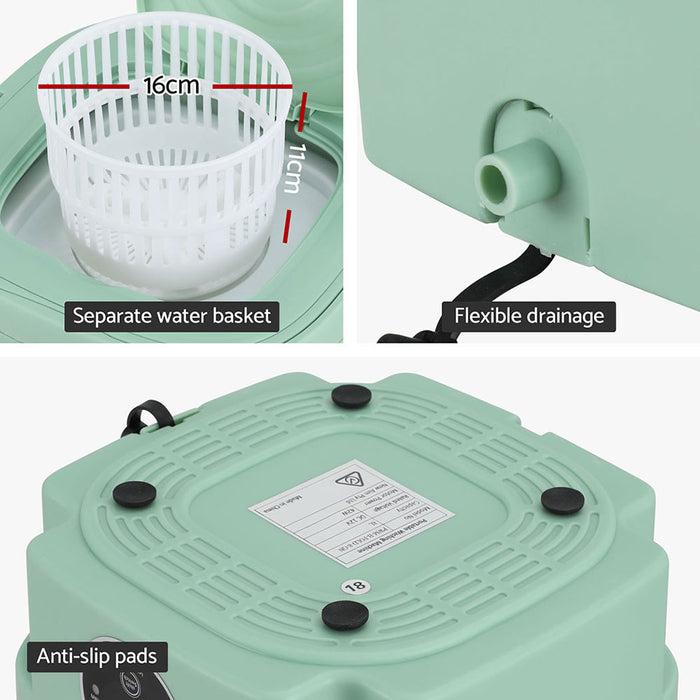 Devanti Portable Washing Machine 8L Green - Devanti