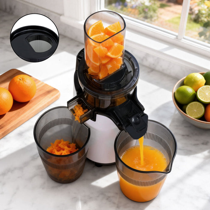 Devanti Slow Juicer Cold Press Fruit Juice Extractor 130W White - Devanti