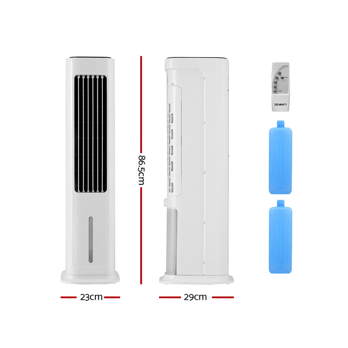 Devanti Tower Evaporative Air Cooler Conditioner Portable Cool Fan Humidifier 6L - Devanti