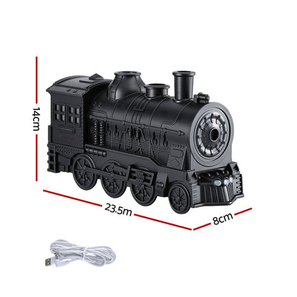 Devanti Train Aroma Diffuser Essential Oil Humidifier 300ml Smoke Ring LED Timer - Devanti