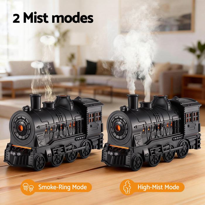 Devanti Train Aroma Diffuser Essential Oil Humidifier 300ml Smoke Ring LED Timer - Devanti