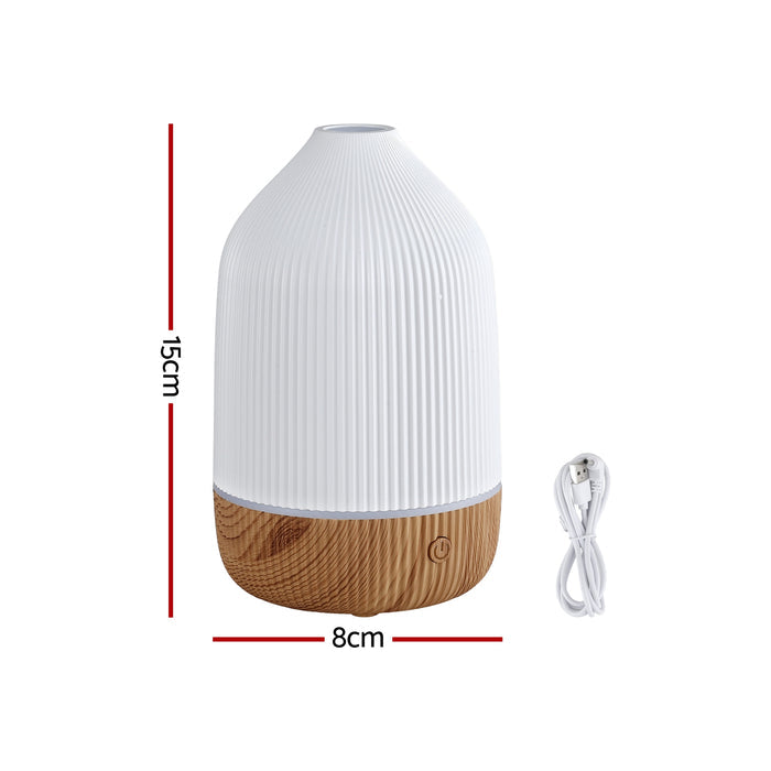 Devanti Ultrasonic Aroma Diffuser Aromatherapy 100ml LED Lights Iron Humidifier Forest - Devanti