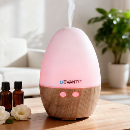 Devanti Ultrasonic Aroma Diffuser Aromatherapy 130ml LED Lights Iron Humidifier Forest - Devanti