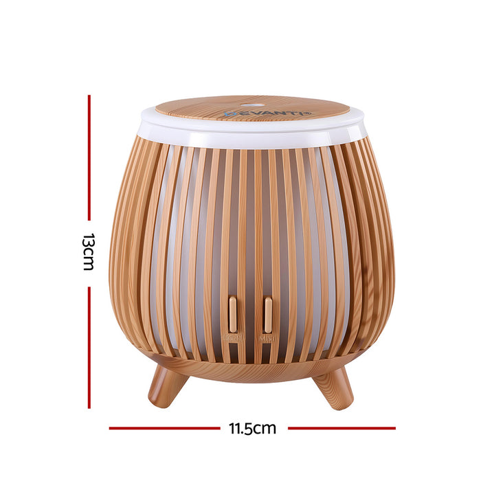 Devanti Ultrasonic Aroma Diffuser Aromatherapy 140ml LED Lights Iron Humidifier Forest Deep Wood - Devanti