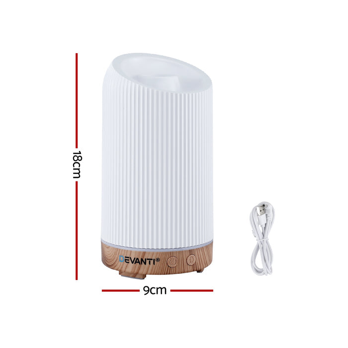 Devanti Ultrasonic Aroma Diffuser Aromatherapy 200ml LED Lights Iron Humidifier Forest - Devanti