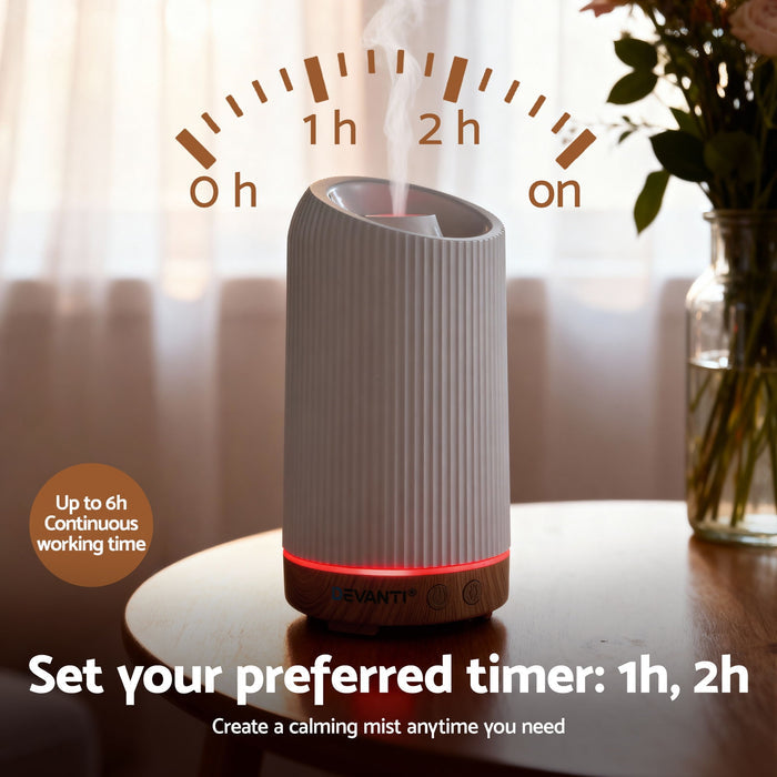 Devanti Ultrasonic Aroma Diffuser Aromatherapy 200ml LED Lights Iron Humidifier Forest - Devanti
