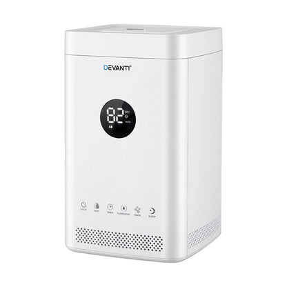 Devanti Ultrasonic Humidifier Air Purifier Top Fill Auto Humidity 3.5L White - Devanti