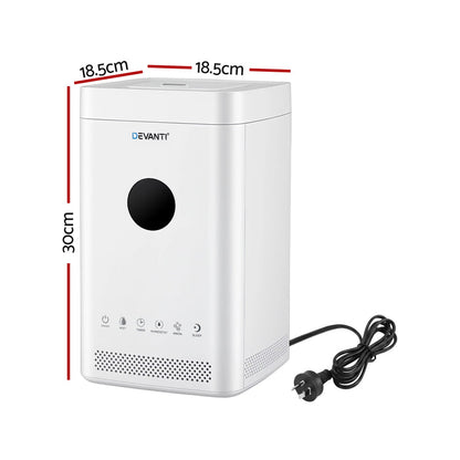 Devanti Ultrasonic Humidifier Air Purifier Top Fill Auto Humidity 3.5L White - Devanti