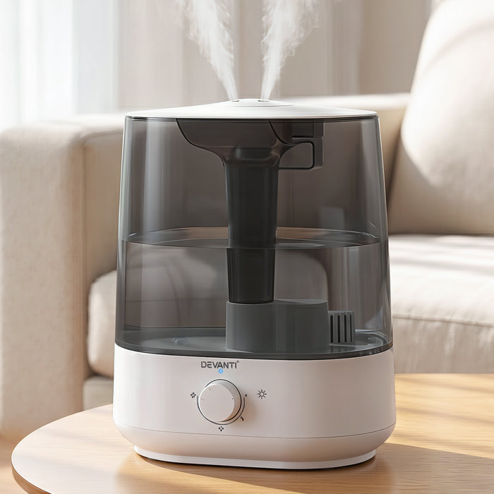 Devanti Ultrasonic Humidifier Aroma Diffuser Top Fill Quiet Bedroom 6L - Devanti