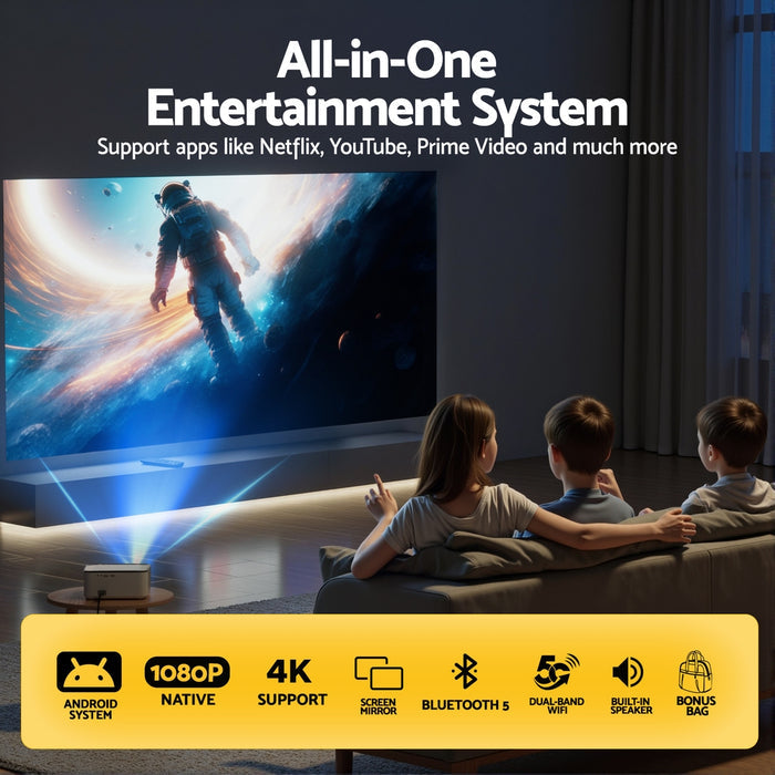 Devanti Video Project 4K 1080P Android 5G Wifi Home Cinema - Devanti