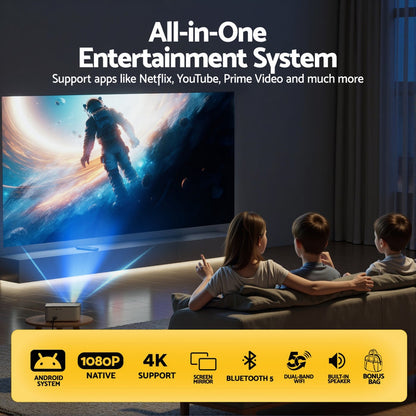 Devanti Video Project 4K 1080P Android 5G Wifi Home Cinema - Devanti