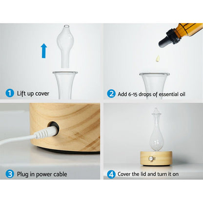 Devanti Waterless Aromatherapy Aroma Diffuser Pure Essential Oil Ultrasonic -Home Living Store - -