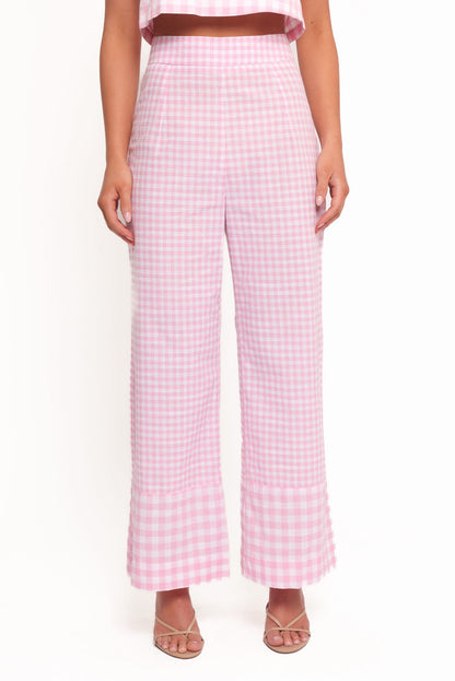 Petal and Pup USA BOTTOMS Devlin Cotton Pant - Pink Gingham