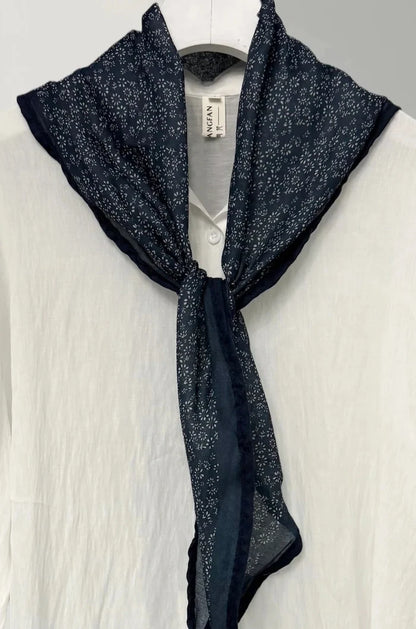 Ditsy Floral Diamond Shape Navy Wildrag Bandana