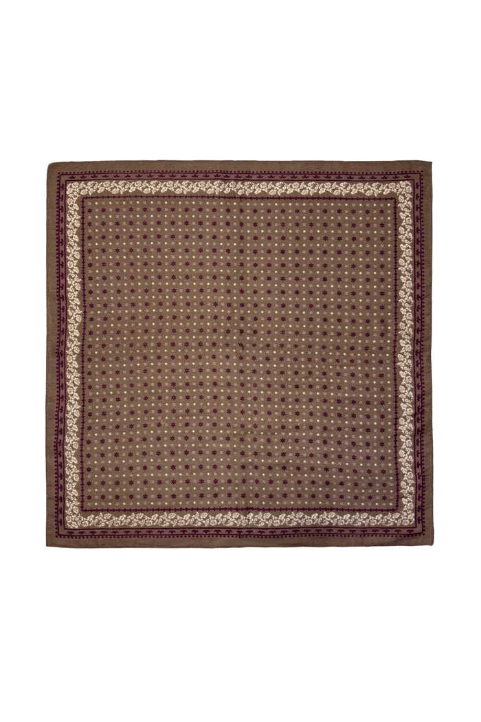 Ditsy Floral Taupe Wild Rag Bandana