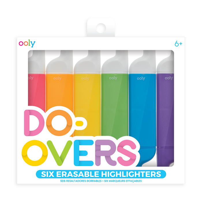 Do-Overs Eraseable Highlighters set of 6 in product packaging