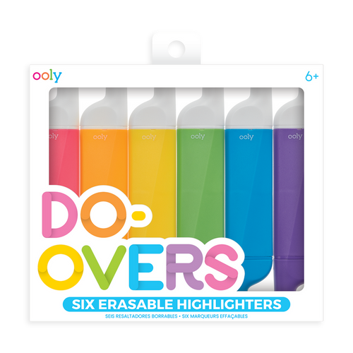 Do-Overs Eraseable Highlighters set of 6 in product packaging