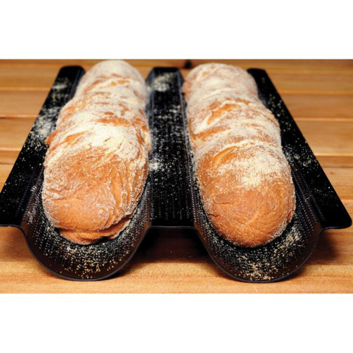 Double Baguette Pan in use