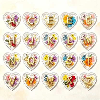 Double-Layer 3D Heart 26-Letter Decorative Pendant Resin Mold