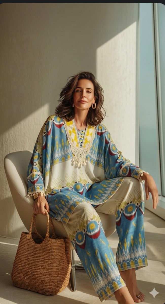 Blue kurta set online shopping