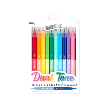 OOLY Dual Tone Double Ended Brush Marker in packaging