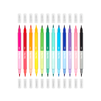 OOLY Dual Tone Double Ended Brush Markers showcasing dual brush tips