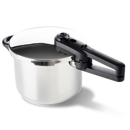 Easy snelkookpan 22 cm 6 liter zilver vooraanzicht