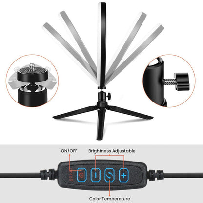 ELFELAND EL-RL-001 10" Ring Light Tripod With Remote