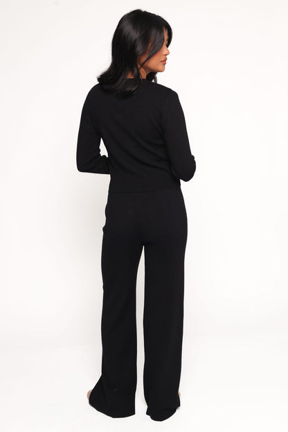Petal and Pup USA SETS Elliot Knitted Pant Set - Black