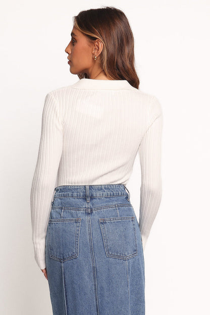 Petal and Pup USA TOPS Emmerson Long Sleeve Knit Top - White