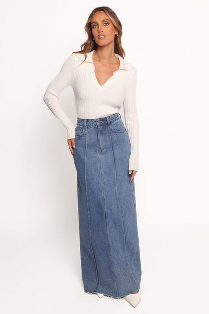 Petal and Pup USA TOPS Emmerson Long Sleeve Knit Top - White