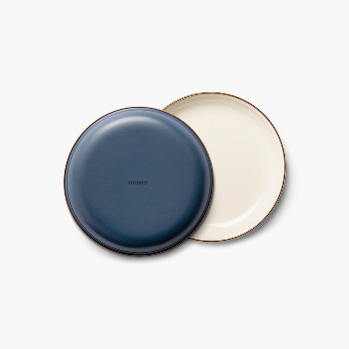 Enamel 2-Tone Salad Plate Set Indigo Blue