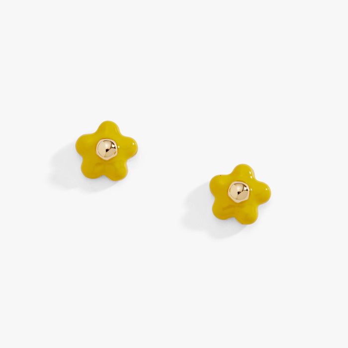Enamel Buttercup Stud Earrings