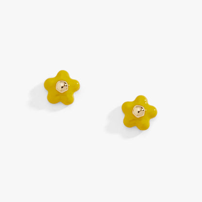 Enamel Buttercup Stud Earrings